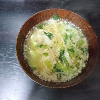 ほうれん草とえのき茸と卵の味噌汁